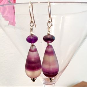 Grape Crush Earrings / Purple Flourite